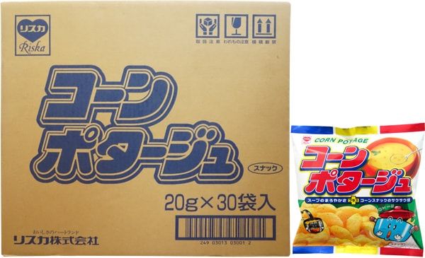 Riska „Mais Potage Snack“, knusprig Mais Snack, 20g x 30 Beutel