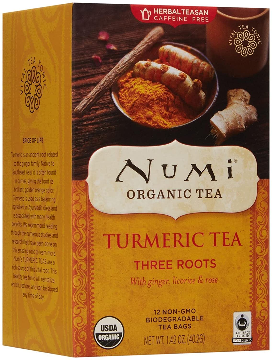 Numi Bio Tee Kurkuma drei Wurzeln – 12 CT – Packung mit 6