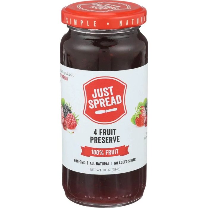 Just Spread – Bewahren Sie 100pct Obst 4 Obst 10 Oz – Packung mit 6