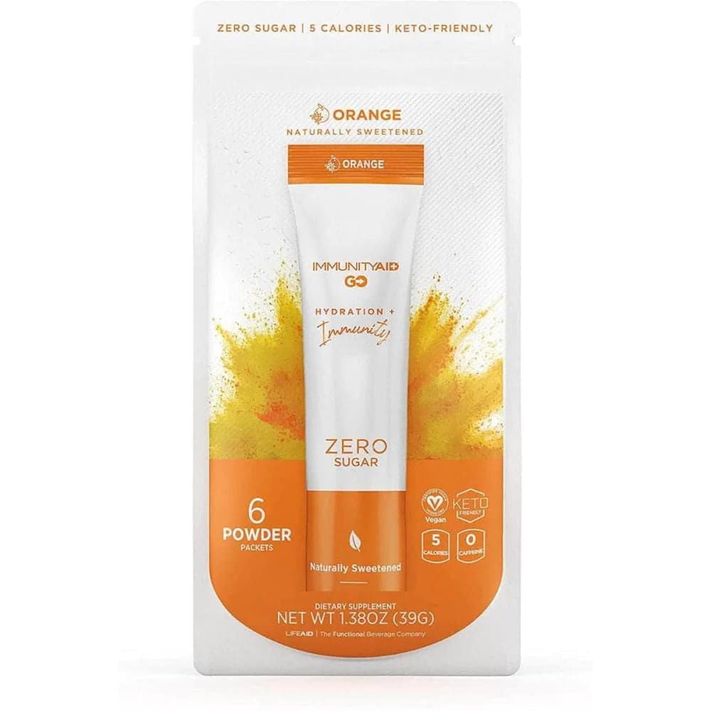 Lifeaid Beverage – ImmunityAid Go Orange, 6-er Packung, 1,38 Oz