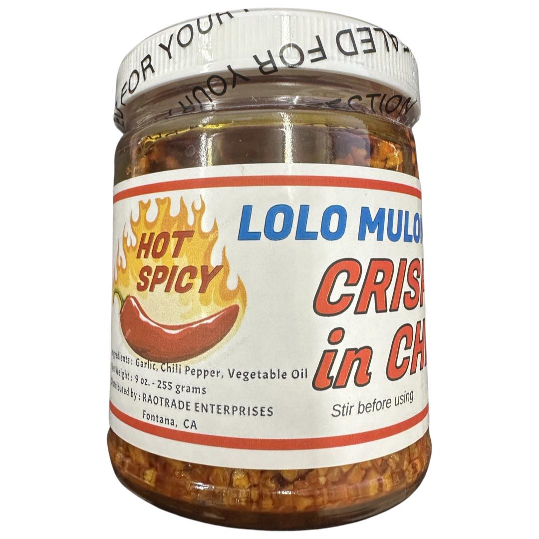 Lolo Mulong’s – Knuspriger Knoblauch in Chiliöl – HOT scharf – 9 OZ