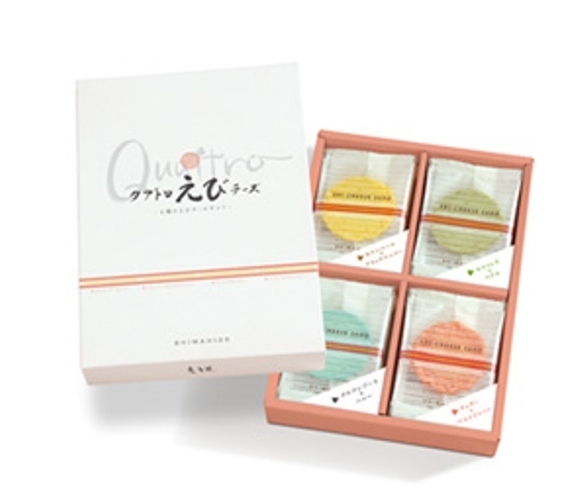 Shimahide, Garnele Sembei Cracker Sandwich, 4 Arten von Käse, Quattoro, Für Geschenk