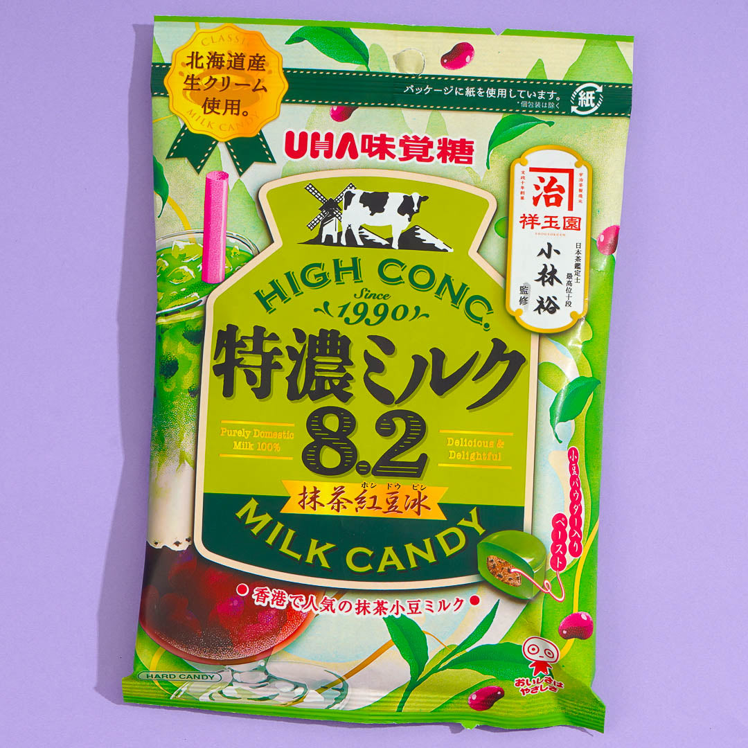 UHA Tokuno Milch 8.2 Hochkonzentrierte Süßigkeit – Matcha & Rote Bohnen