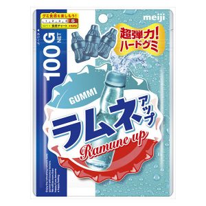 Meiji, Ramune Up, Ramune Geschmack, Hard Fruchtgummi Süßigkeiten, – 100g