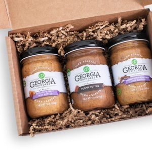 Georgia Grinders Pecan Butter: Dreifach-Geschenkbox – 3 Gläser x 12 Unzen