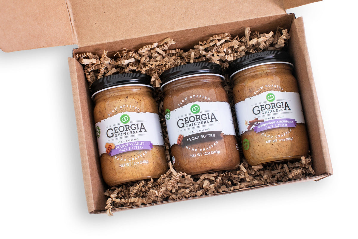 Georgia Grinders Pekannuss Butter: Trio Geschenkbox – 3 Gläser x 12 oz