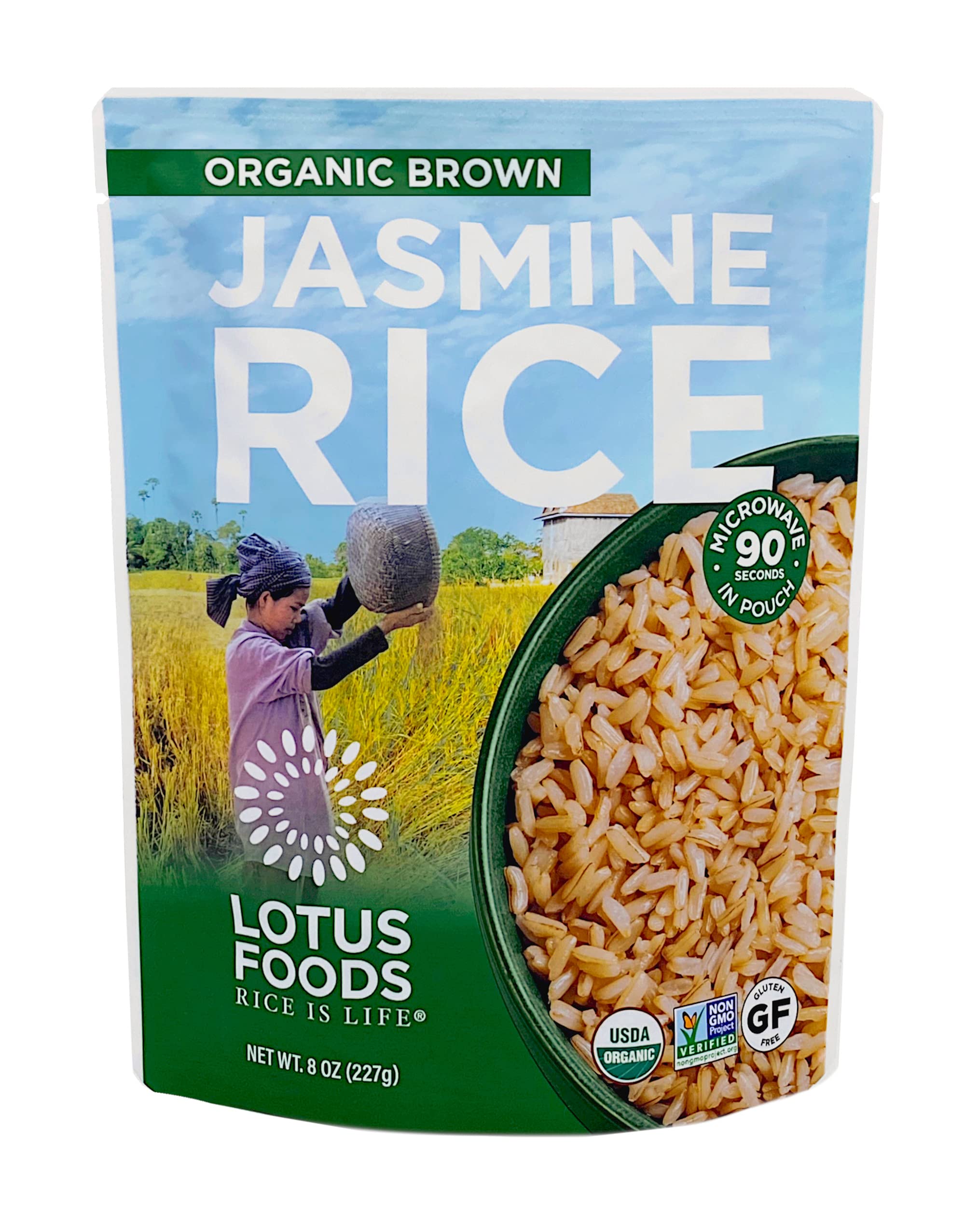 Lotus Foods – Bio Jasmin brauner Reis, 8 Oz – Packung mit 6 Stück