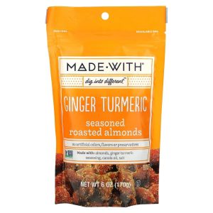 Made With – Seasoned geröstete Mandeln Ingwer Kurkuma, 6 Unzen Packung mit 1