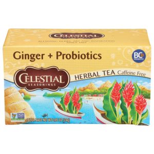 Celestial Seasonings Kräutertee Ingwer Probiotika, 16 Beutel – Packung mit