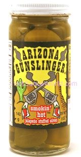 Arizona Gunslinger – Smokin' Hot Jalapeno gefüllte Oliven, 8oz