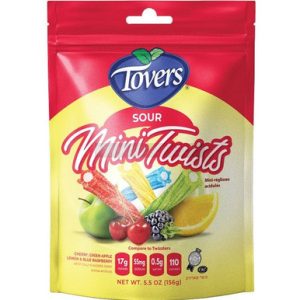 Tovers Sour Mini-Drehungen, 5,5 Unzen