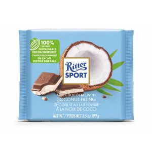 Ritter Sport Milch Schokoladenriegel mit Kokosnussfüllung – – 100g