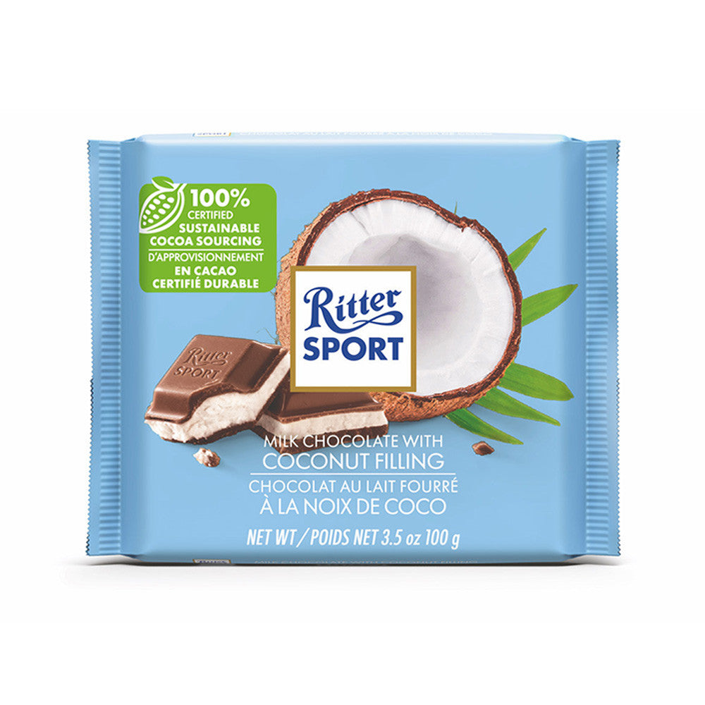 Ritter Sport Milchschokolade mit Kokosnussfüllung – 100g