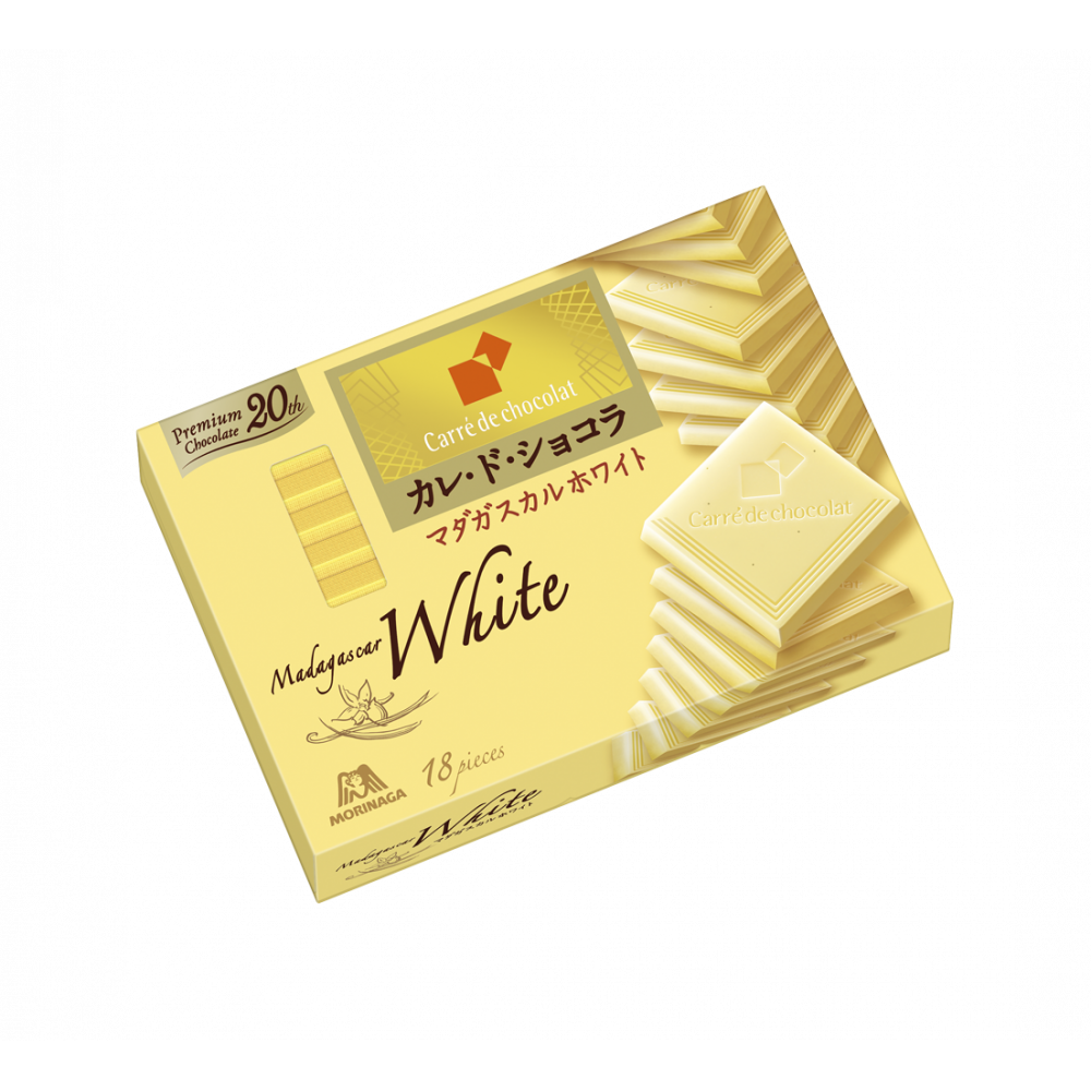 Morinaga, Carre de Chocolat, Madagaskar Weiß, 18 Stück