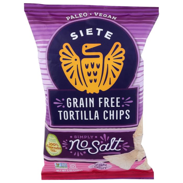Siete Chip Tortilla ohne Salz, 5 Oz – Packung mit 12 Stück