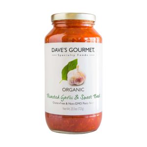 DAVE’S GOURMET Bio-gebratener Knoblauch & süße Basilikum-Nudelnsauce