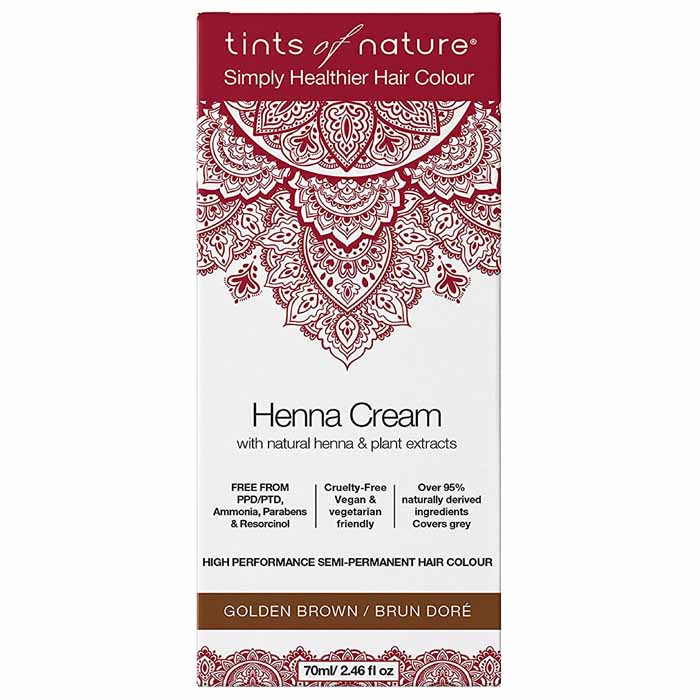 Tints of Nature – Halbpermanente Golden Braun Haarfärbe Henna Creme, 2