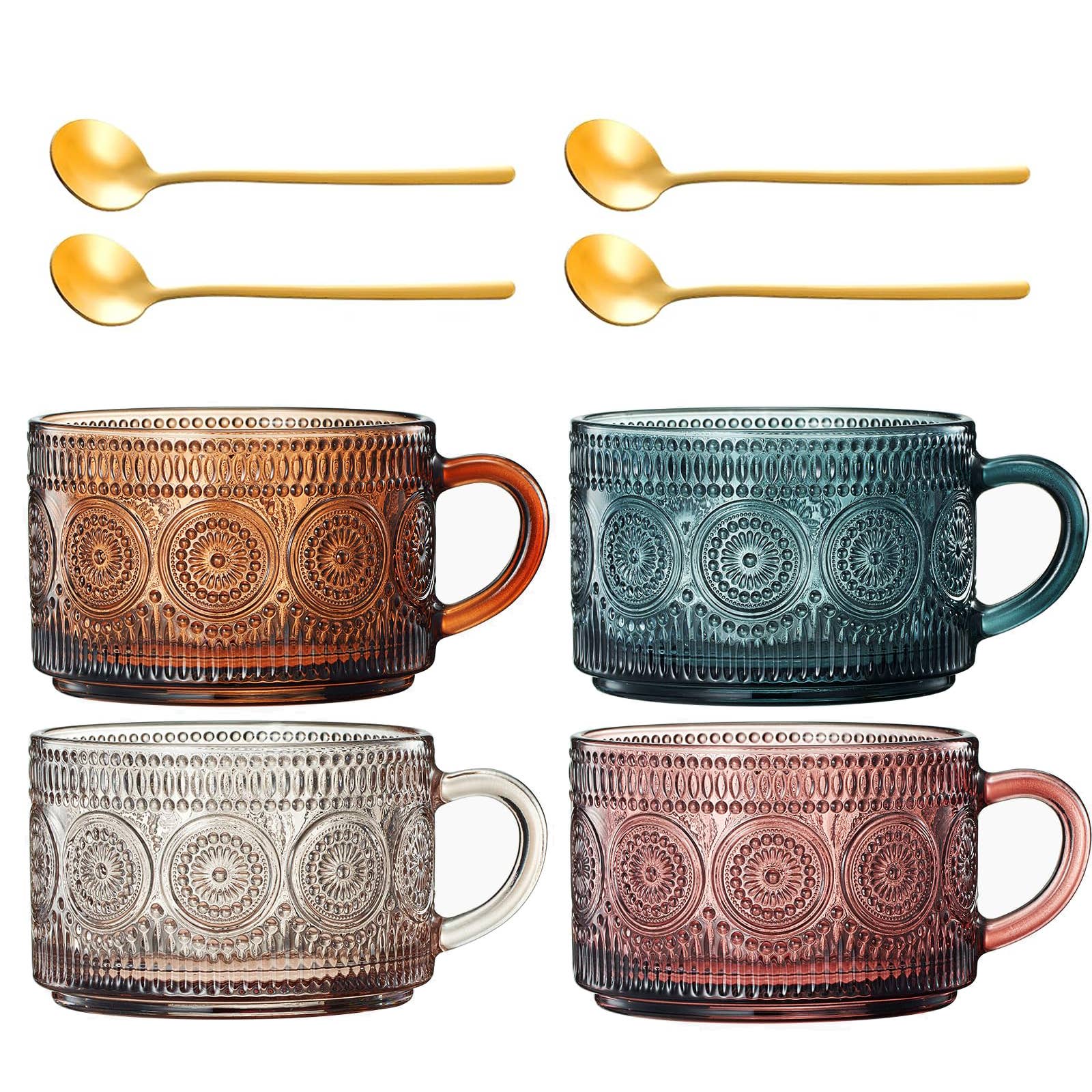Exquisite Muted Hobnail Glass Kaffeebecher – 15oz