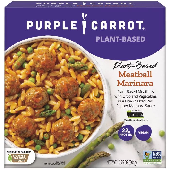 Lila Karotten – Pflanzliche Fleischbällchen Marinara Entrée 10.75 Oz – Packung O