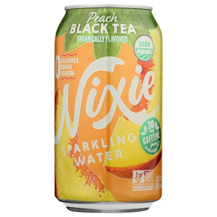 Nixie – Pfirsich Schwarzer Tee glitzernd Water, 12oz – Packung mit 8