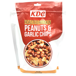 KDC geröstete rote Haut Erdnüsse & Knoblauch-Chips – 16 Unzen