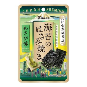 Kanro Seasoned Nori Seaweed Chips mit Wasabi-Stücken 4,4g