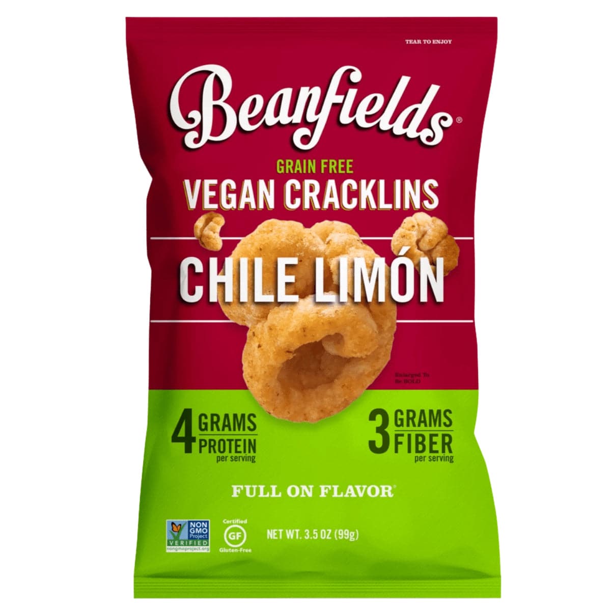 Bohnenfelder Cracklins Chile & Limette, 3,5 oz – Packung mit 6 Stück