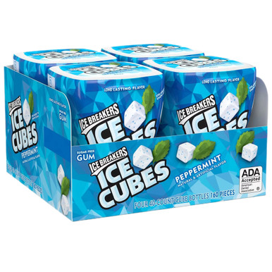 Icebreakers Ice Cubes Pfefferminzgummi, 40 Stück (4 Stück)