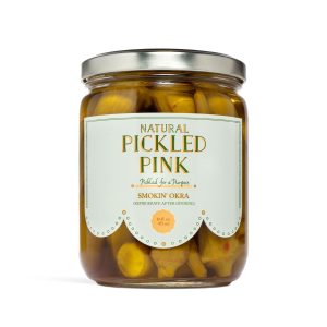 Eingelegte rosa Smokin 'Okra - Rauchig, würzig-säuerlich Pickle mit einem Zweck