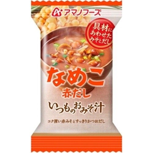 Amano Foods „Itsumo no Omisoshiru“, gefriergetrocknete Miso-Suppe, Nameko Pilz, 1 Portion