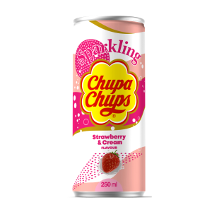 Chupa Chups Erdbeere & Sahne funkelndes Wasser