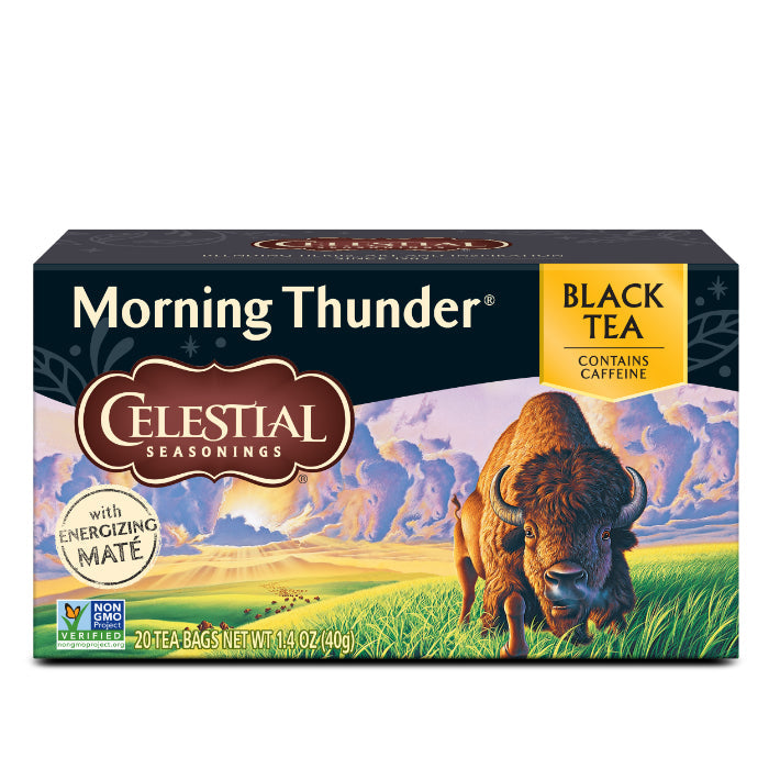 Celestial Seasonings Schwarztee Morning Thunder, 20 Beutel – Packung mit 6 Stück