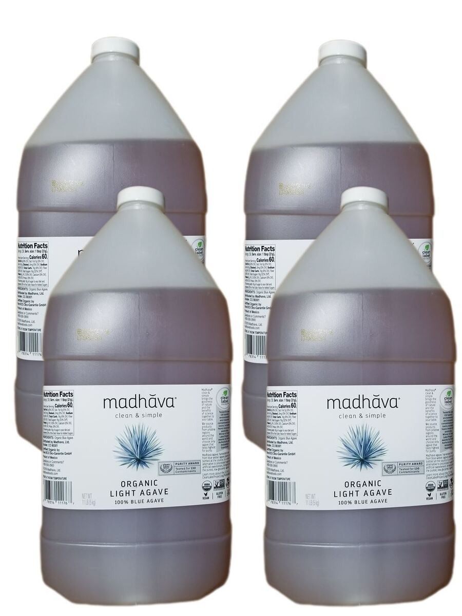 MADHAVA – AGAVE NECTAR hell ORG 176 OZ – Packung mit 4 Stück
