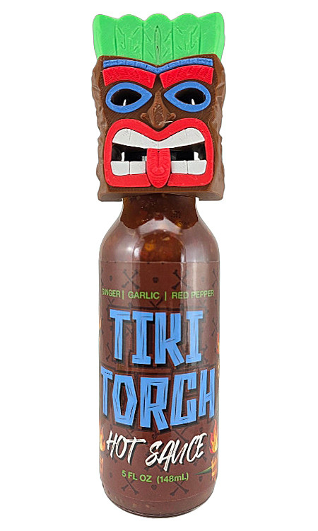 Tiki Torch Chilisauce mit Tiki Maske Flaschenkopf, 5oz