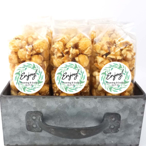 grüner Blattkranz – Hochzeit Popcorn Bevorzugungen