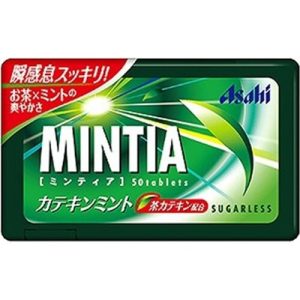 Asahi, Mintia, Winzige Zucker freie Tablette Süßigkeiten, Catechin Minze, grüner Tee, 50 Stück in 1 Packung