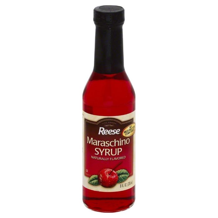 Reese Sirup Maraschino 8 Oz – Packung mit 6 Stück