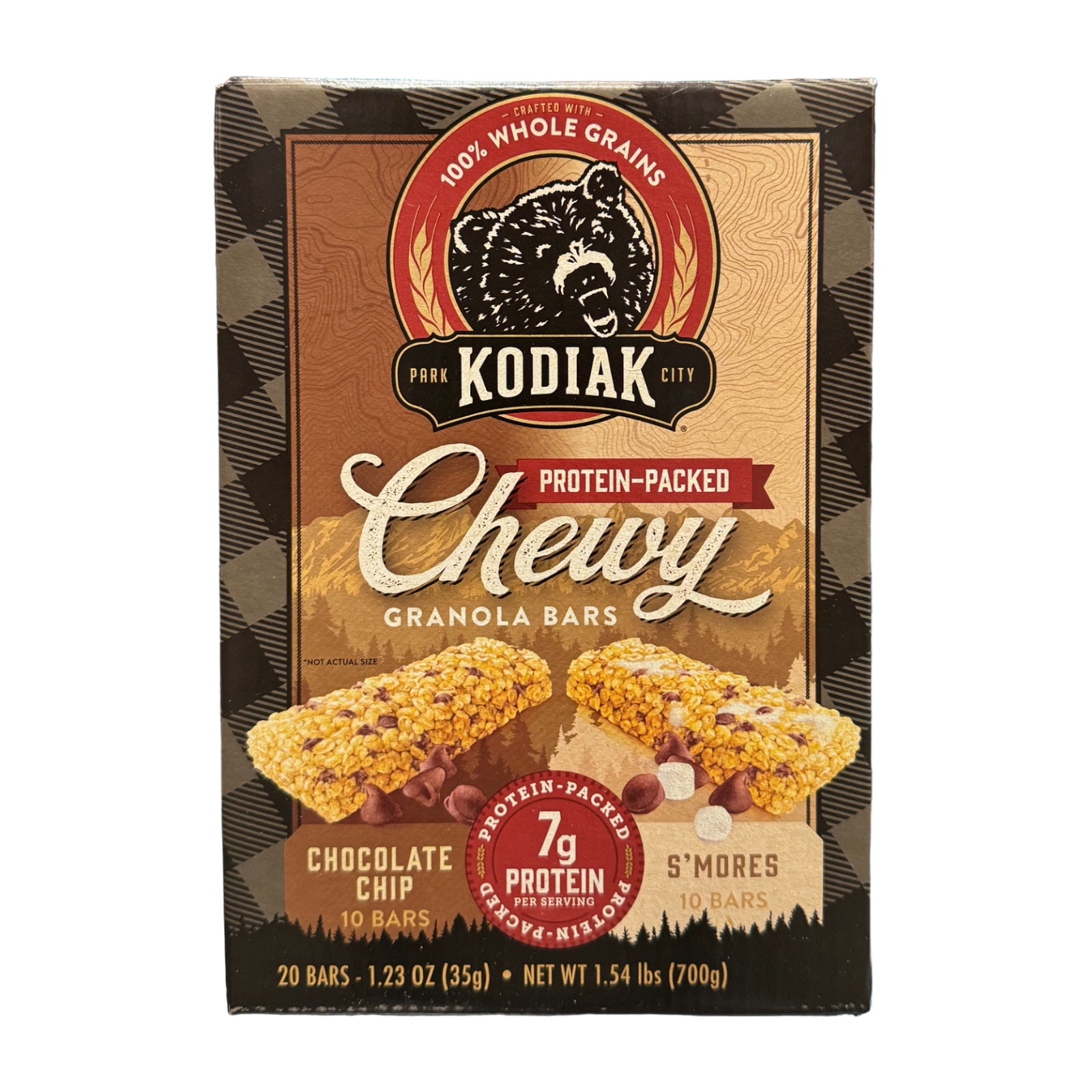 Park Kodiak Stadt Protein verpackt weich zum Kauen Granola Bars
