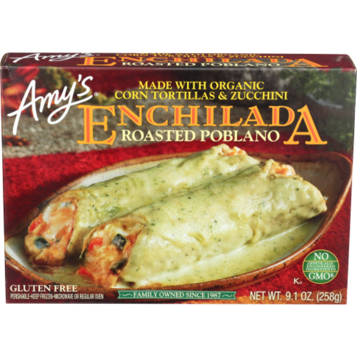 Amy's Entrée Enchilada Poblano, 9.15 oz – Packung mit 12 Stück