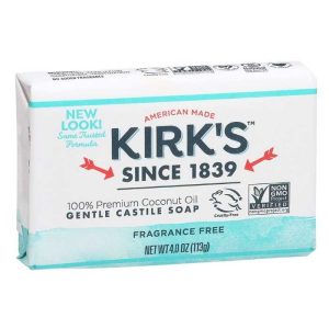 Kirk’s – Gentle Castile Bar Soap Duftfreie Packung mit 1 Stück