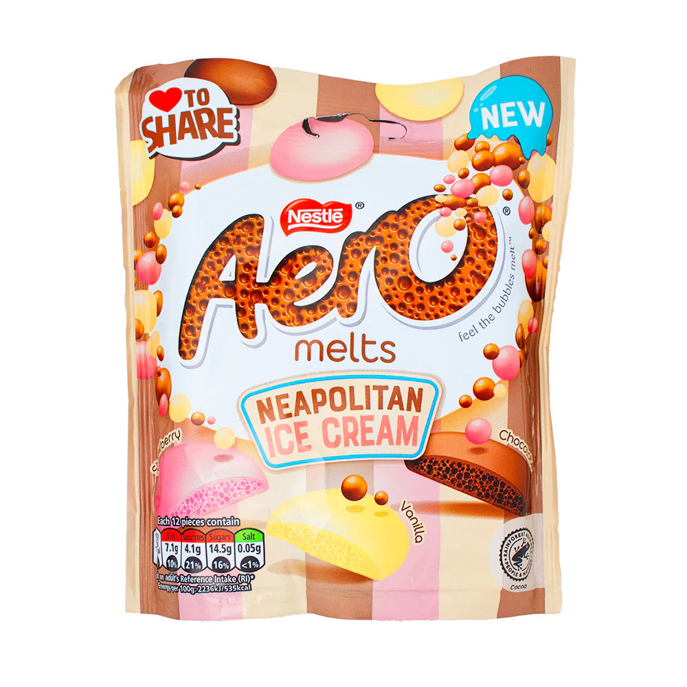 Nestle Aero Melts Neapolitanische Eiscreme