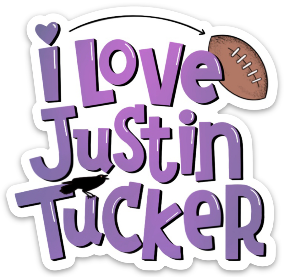 Maggie Moore Studio – Ich liebe Justin Tucker Aufkleber