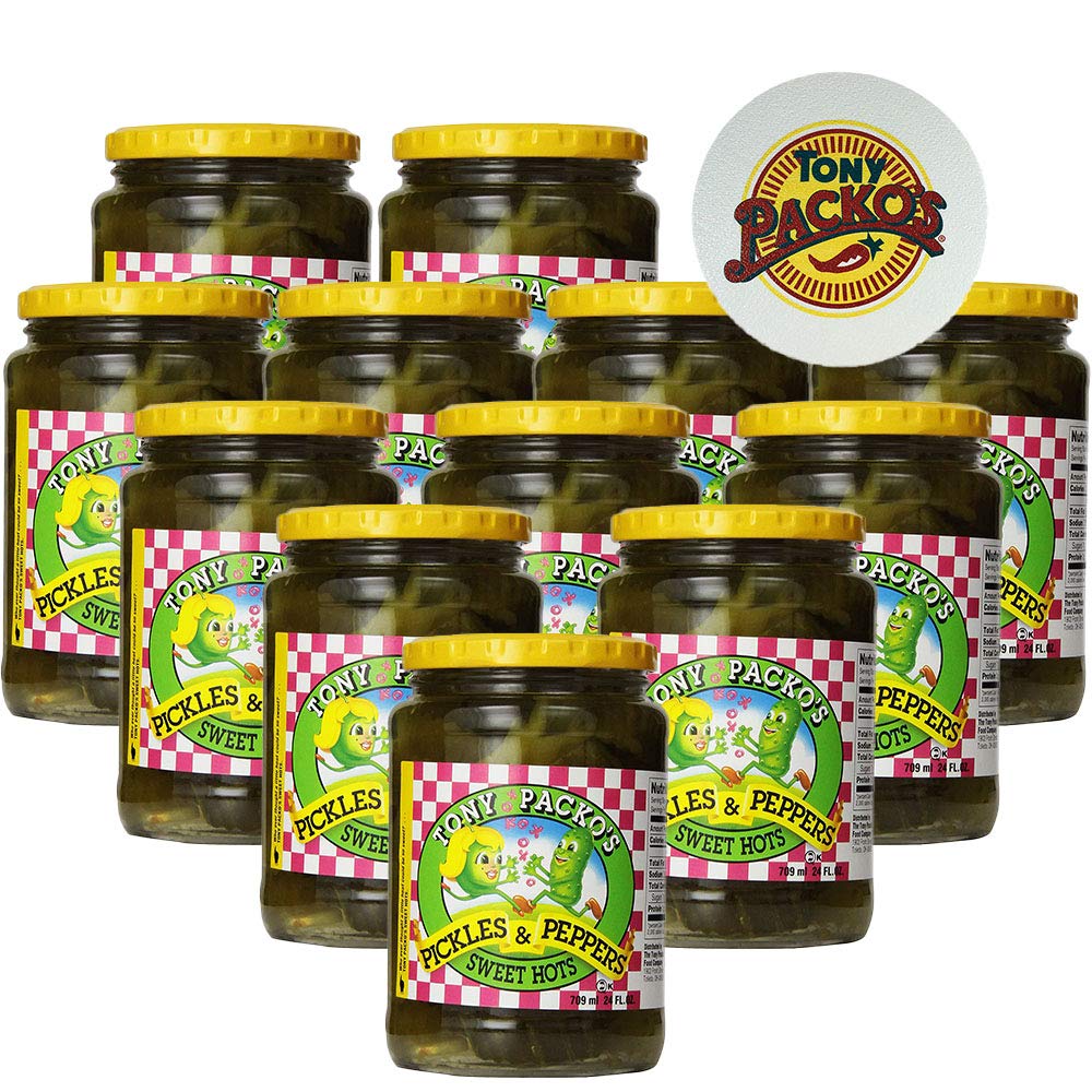 Tony Packo's Pickle & Pfeffer süß 24 Oz – Packung mit 12 Stück