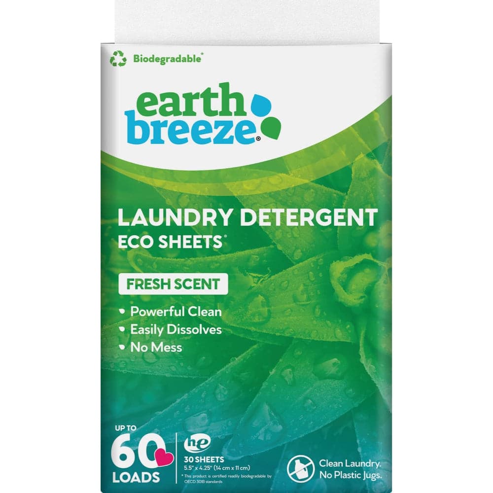 Earth Breeze – Waschmittel Eco Sheets Frischer Duft, 30 Blatt