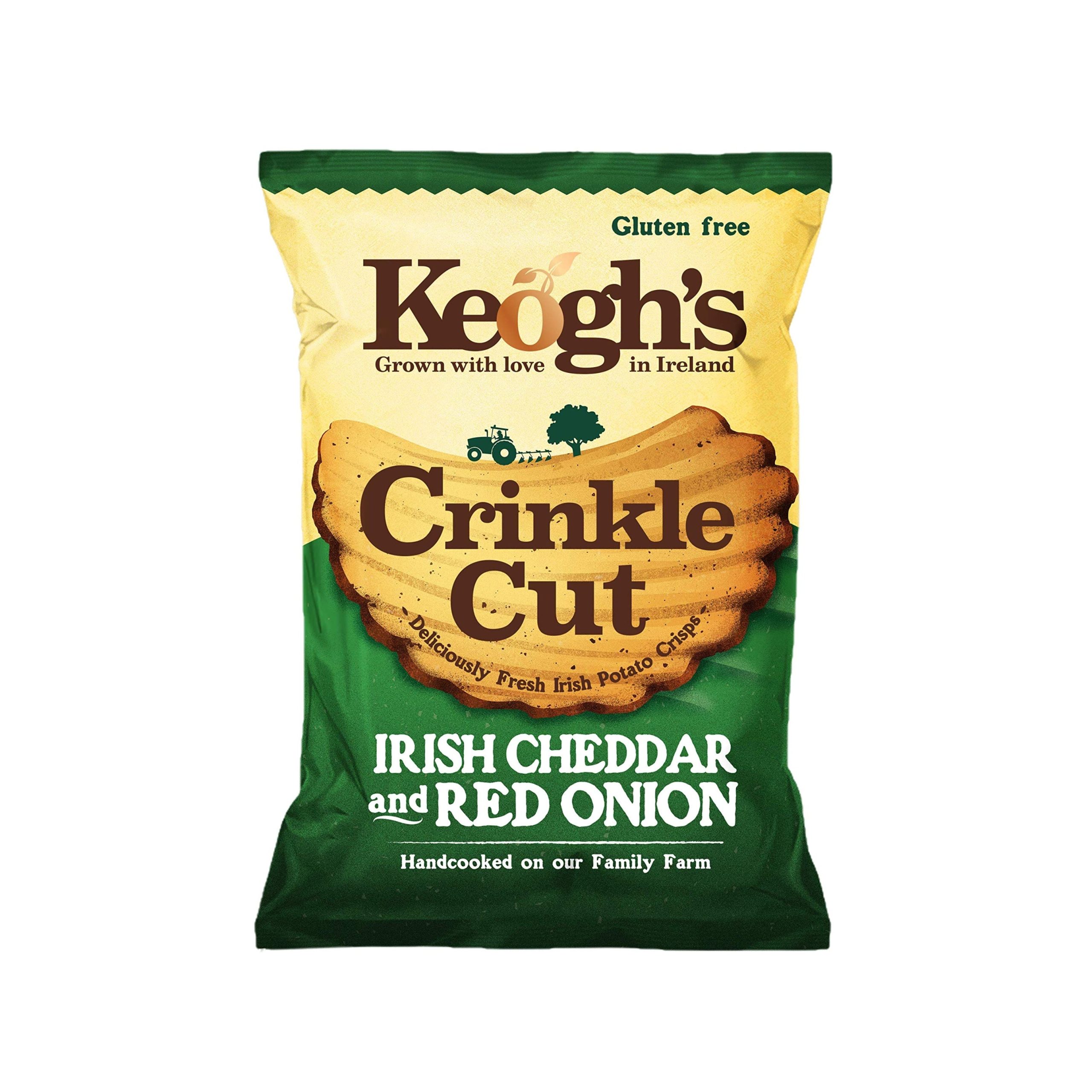 Keogh's Irish Cheddar & Rote Zwiebel Crinkle Cut Crisps (Irland)