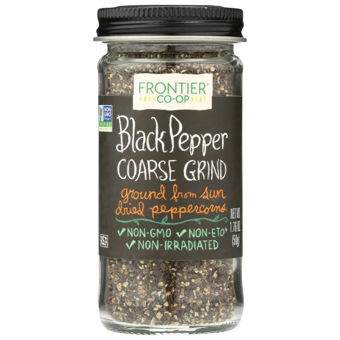Frontier Herb Pfeffer schwarz grob geschliffen 1.76 oz – Packung mit 12 Stück